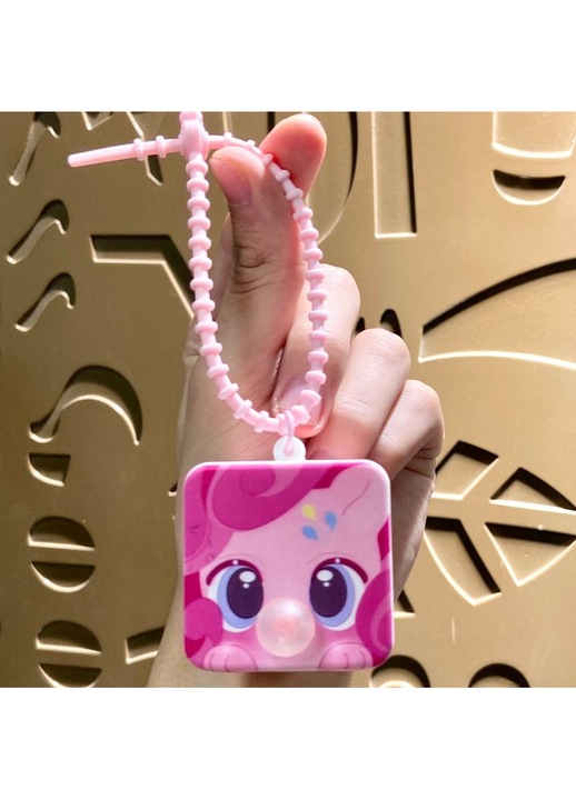 My Little Pony kulcstartó, rózsaszín, vicces design, PVC, 7x4cm