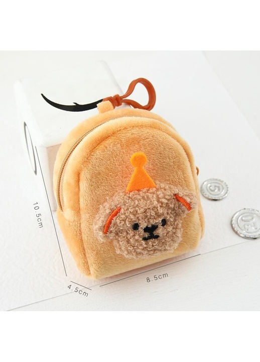 Breloc portmoneda catelus plus, compact, multicolor, 8x6cm