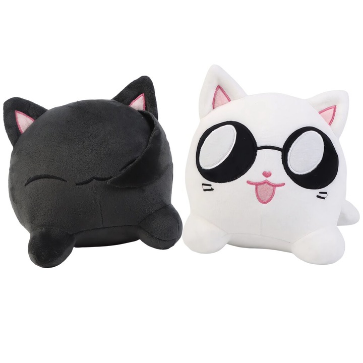Set jucarii de plus pisici alb-negru Gojo si Geto 20x15cm