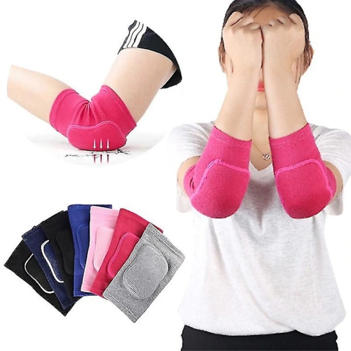Protectii cot sport, burete gros, negru, S, set 2 buc