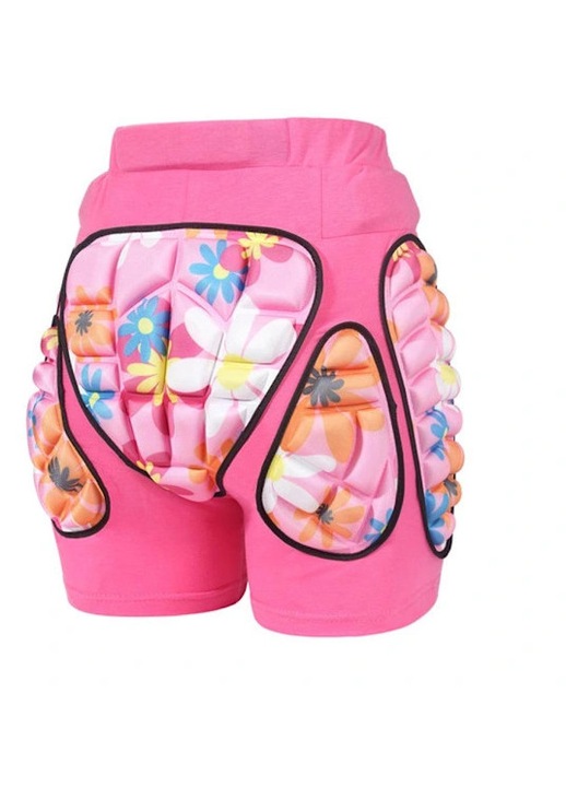 Pantaloni sport copii, pantaloni scurti de protectie EVA, protectie sold, multicolor