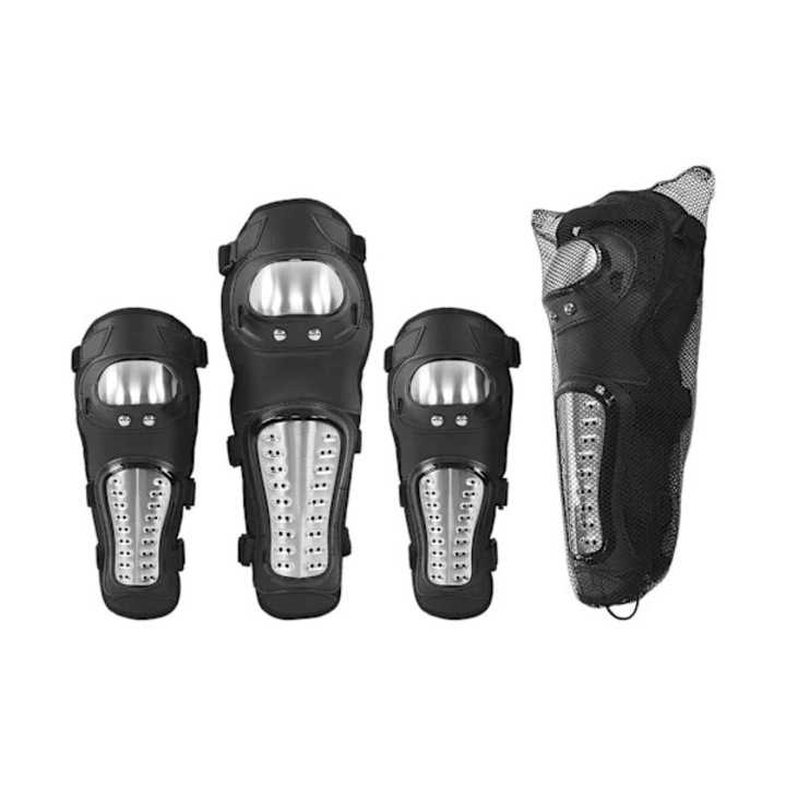 Set protectie genunchi si coate motocicleta, EVA otel inoxidabil, negru argintiu, 42x19x15cm 32x17x12cm