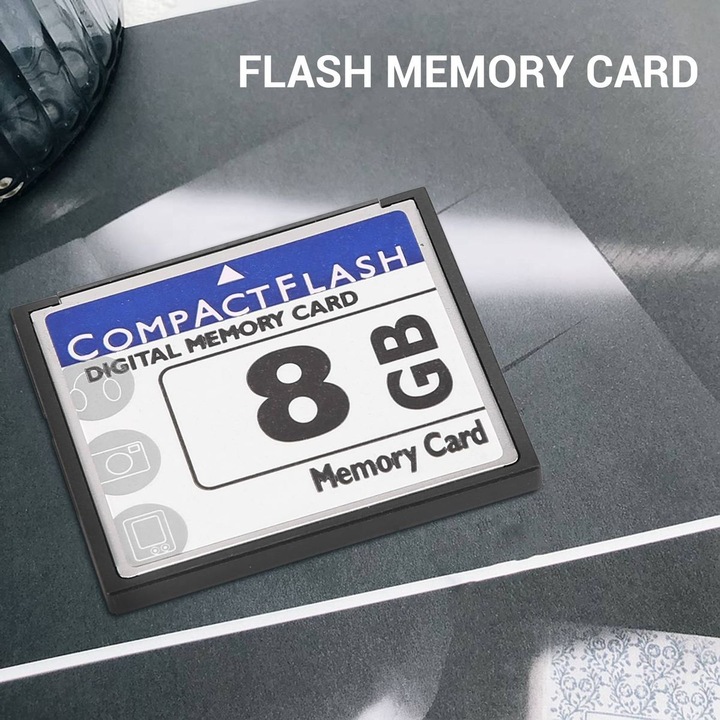 Карта памет Compact Flash 8GB бяло-синя 4.3x3.65x0.3cm