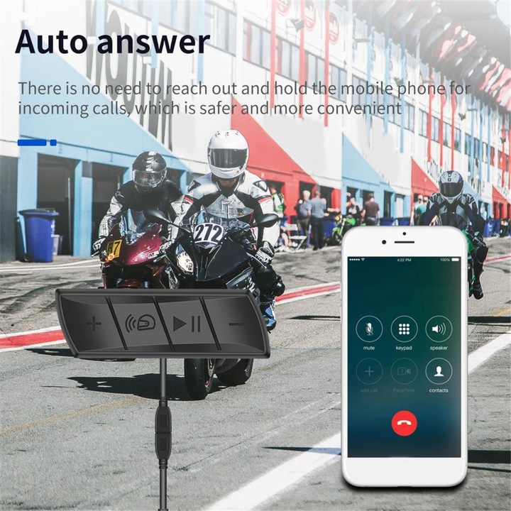Vezeték nélküli fülhallgató, Bluetooth 5.0, vízálló, fekete, 8.6x2.8x2cm