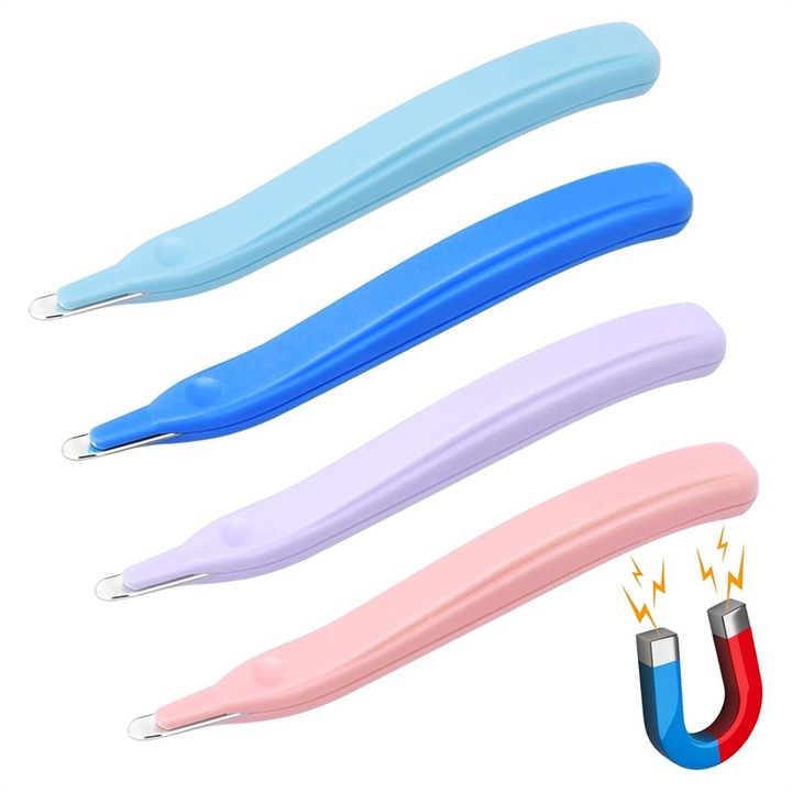 4 db mágneses gemkapocs-eltávolító készlet, többszínű, ergonomikus 10x2x1cm