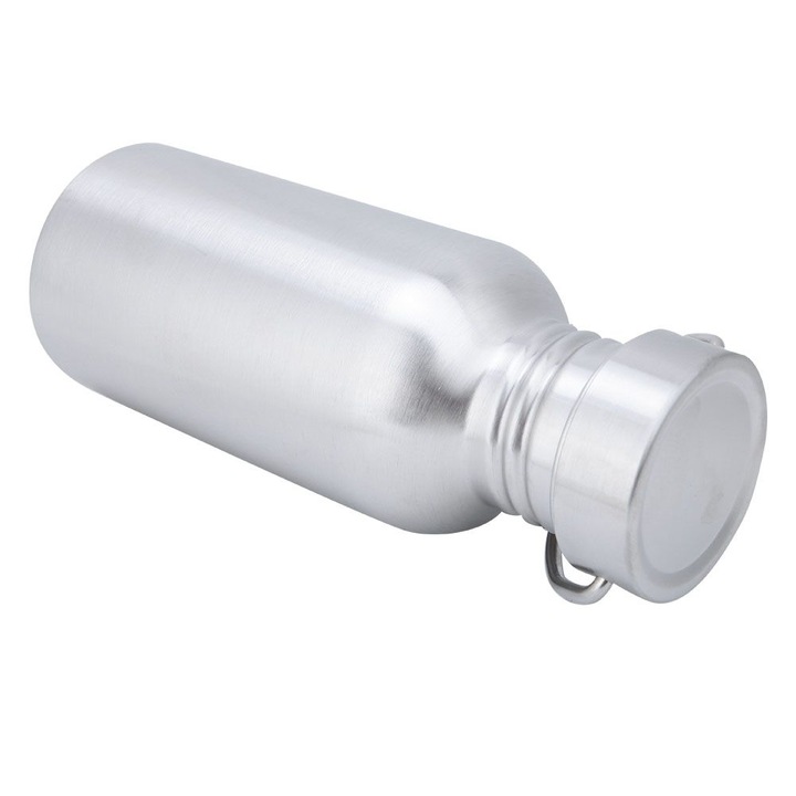 Rozsdamentes acél termosz kulacs 750ml ezüst karabinerrel