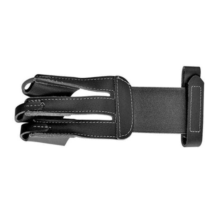 Protectii deget arc, piele bovina, negru-maro, 20x6.5cm, set 3 bucati