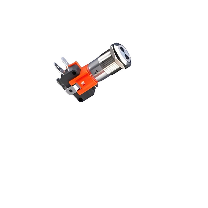 Antivandal pillanatnyi kapcsoló 19mm, piros LED, 21A, IP65
