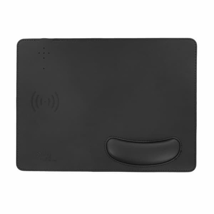 Egérpad vezeték nélküli töltéssel 10W, PU bőr, ergonomikus támasz, fekete
