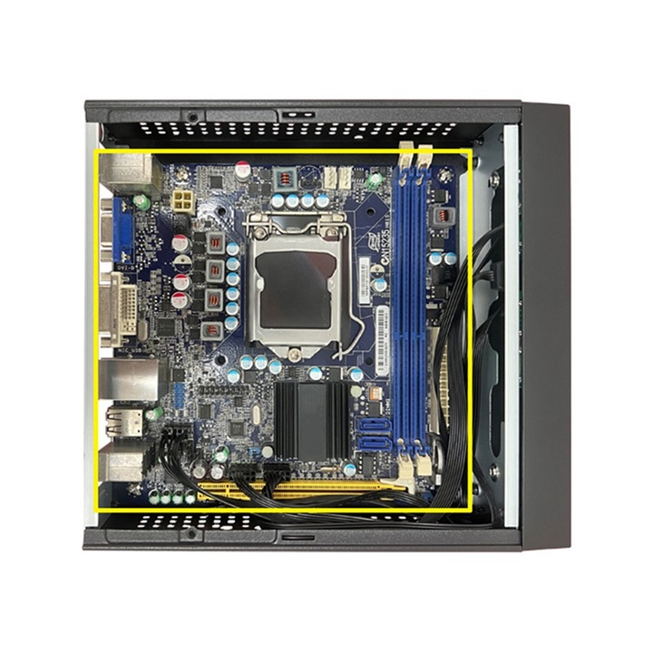 M09 Mini ITX ház, fekete, 21.2x6x19cm, 2.5 hüvelykes merevlemez támogatással