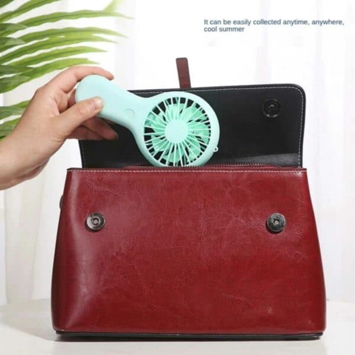 Mini hordozható ventilátor állvánnyal és újratölthető akkumulátorral, fehér