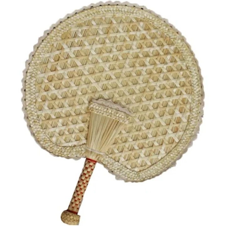 Evantai manual din paie impletite natural, 1 buc