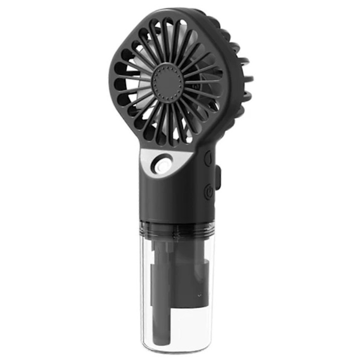 Hordozható mini permetező ventilátor, újratölthető, fekete, 15.7x6.8cm