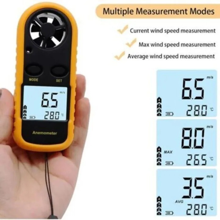 Anemometru digital portabil precizie inalta ecran LCD