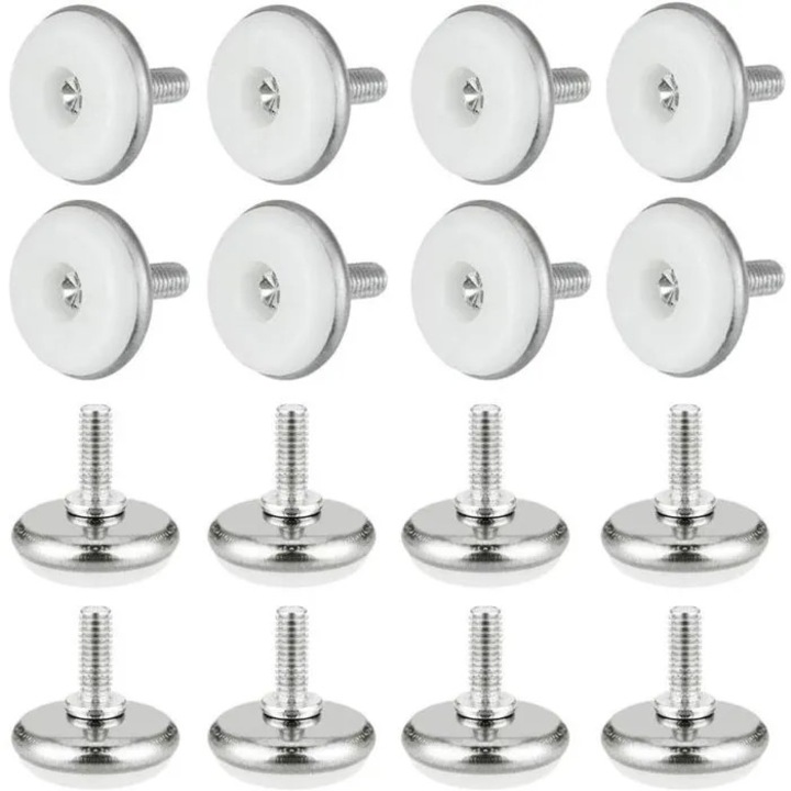 Set 30 picioare mobilier reglabile, filet M6, negru