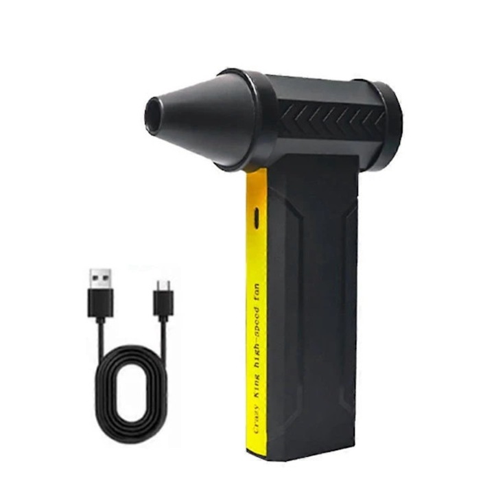 Elektromos turbó jet fúvó, kefe nélküli motor, fekete, 10000mAh, 16000rpm
