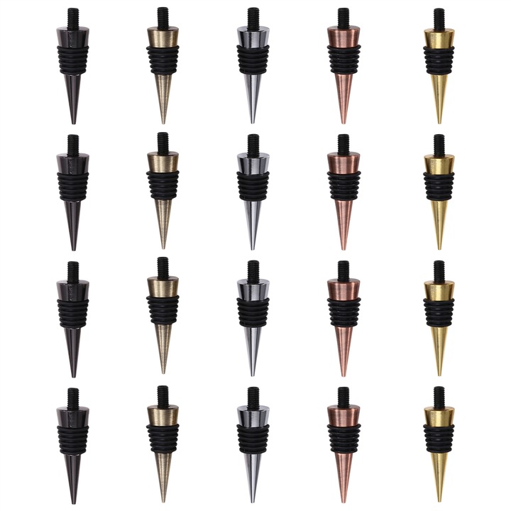 Set 20 dopuri sticla metalice filetate pentru bricolaj