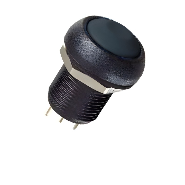 Zárt nyomógombos kapcsoló 12mm fekete 3A 28VDC IP67