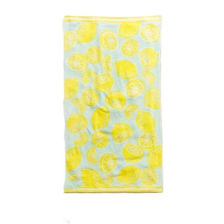 Плажна кърпа от велур Lemon Splash 104x180cm жълта