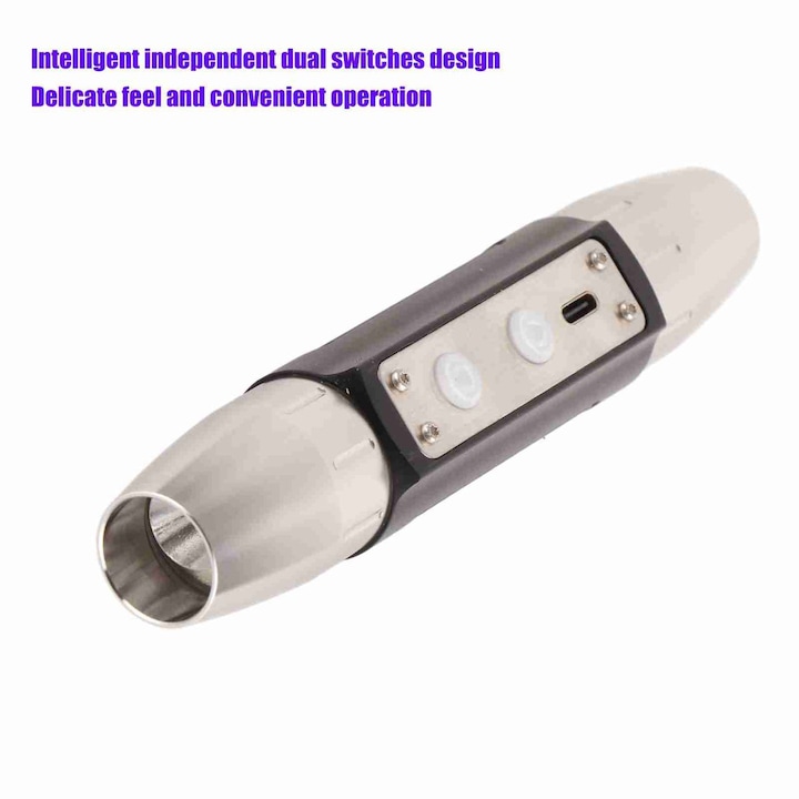 Фенер за бижута, 4 LED, USB, акумулаторен, неръждаема стомана, 3200mAh