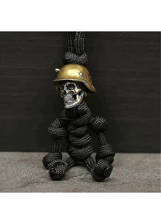 Breloc paracord schelet soldat negru set 2 buc