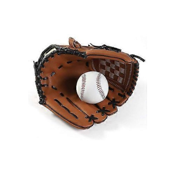 Manusa baseball copii 9.5 inch piele PU maro stanga/dreapta