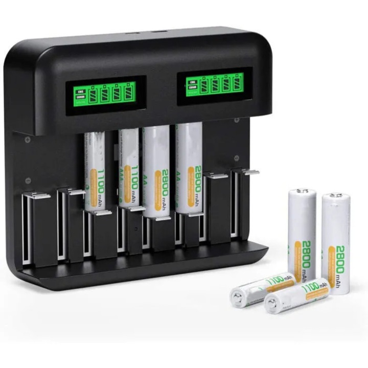Incarcator universal baterii reincarcabile LCD AA AAA C D