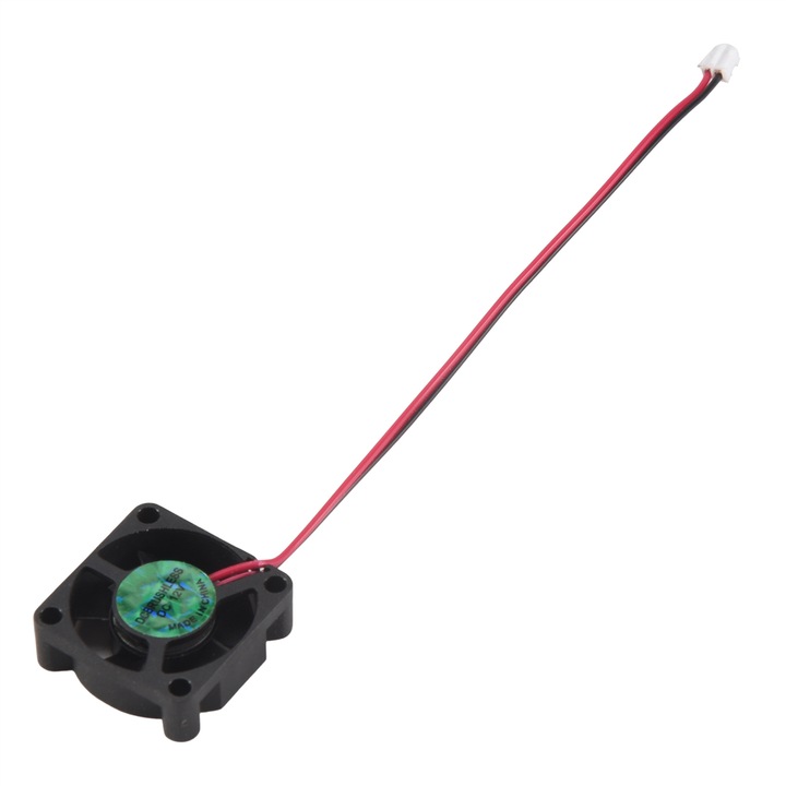 Hűtőventilátor 30x30x10mm 12V 2 tűs fekete