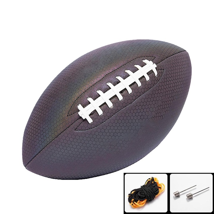 Fényvisszaverő fluoreszkáló PU futballlabda, fekete 3x6x9