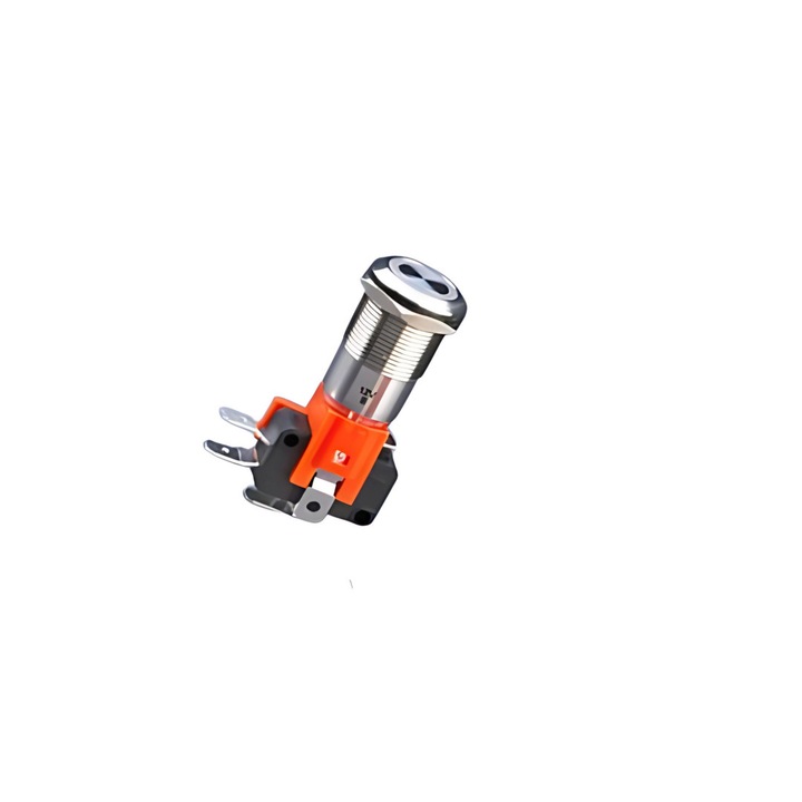 Pillanatnyi nyomógomb 22mm, 21A, fehér LED, rozsdamentes acél, IP65