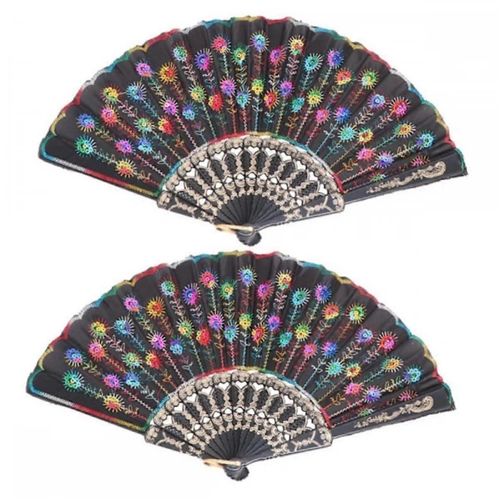 Set 2 evantaie brodate cu paiete, multicolor, 23x42cm