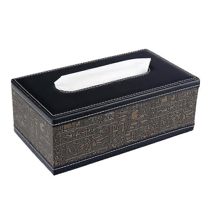 Suport servetele piele PU patrat rezistent impermeabil 20x20x10cm