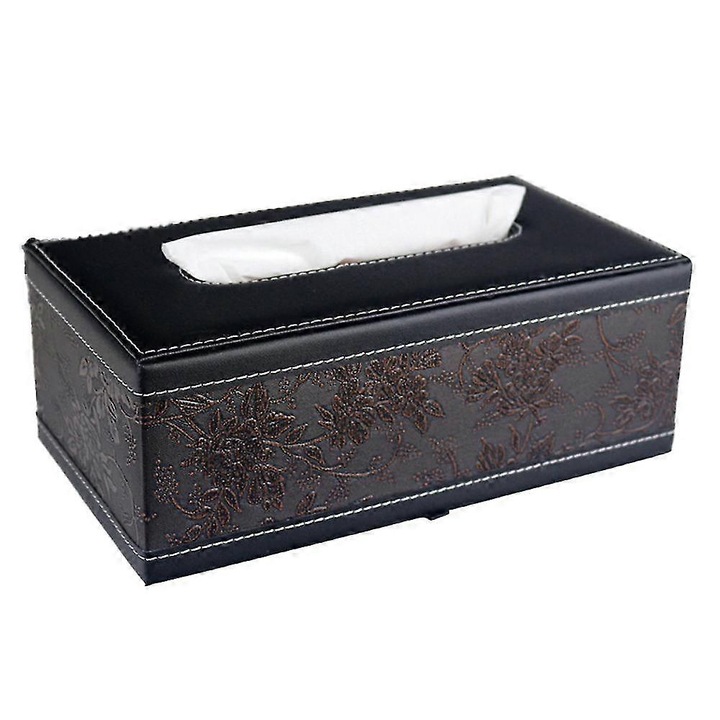 Suport servetele piele PU patrat rezistent impermeabil 20x20x10cm