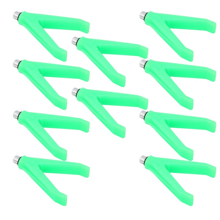 Set 10 suporturi pentru lansete, plastic metal, verde, 130g