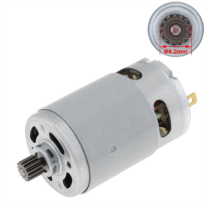 Четков мотор RS550 21V 28000rpm 14 зъба сребрист металик