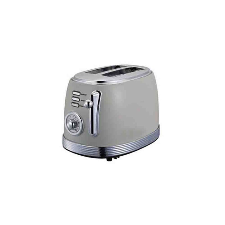 Prajitor de paine oval electric 2 felii, negru mat crem gri rosu, 850W, 220-240V
