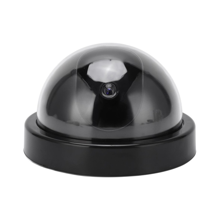 Фалшива камера за наблюдение, куполен дизайн, червен LED, 11.7x7см