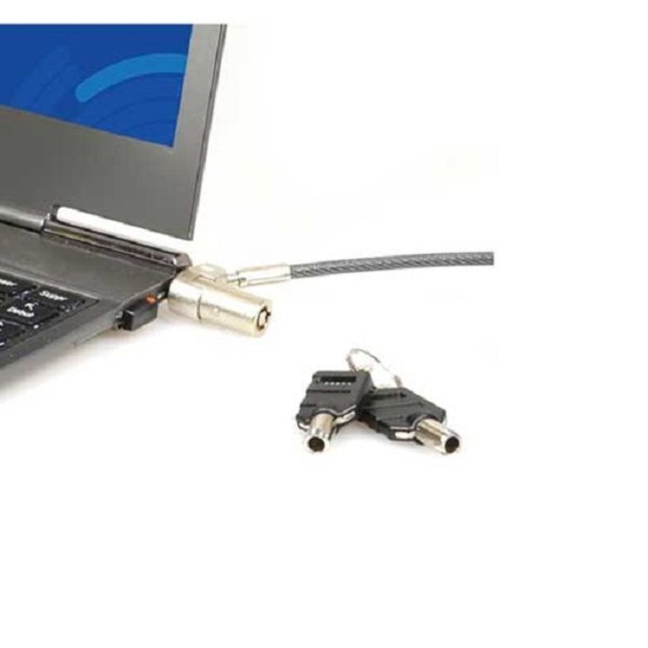 Vékony laptop biztonsági kábel, 12mm, 1.8m, fekete