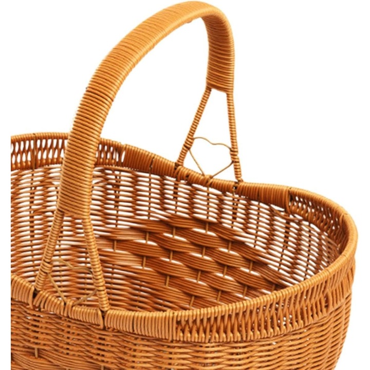 Rattan hatású fonott piknikkosár 36cm