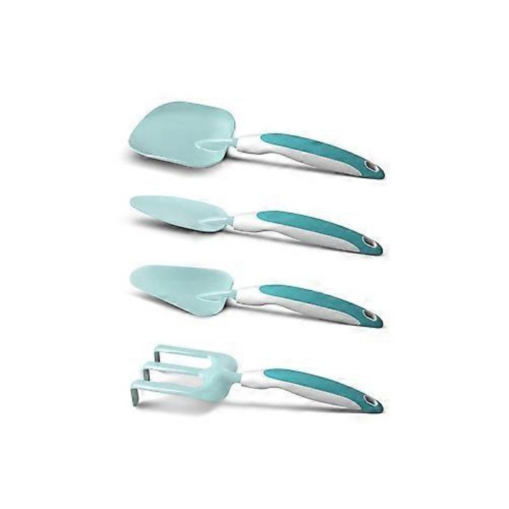 Set unelte gradinarit copii 4 piese lemn metal multicolor 21x7x2.1cm