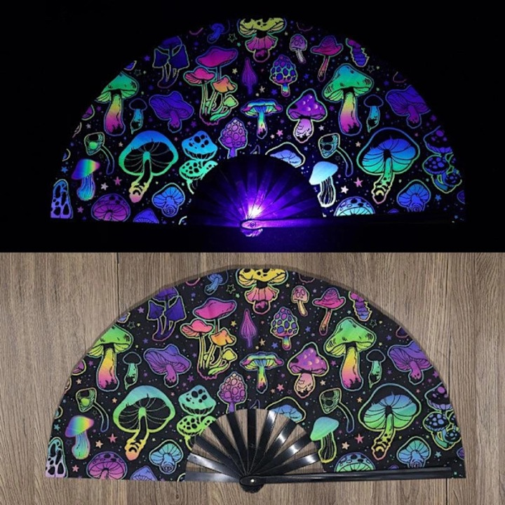 Evantai pliabil bambus UV print fluorescent multicolor