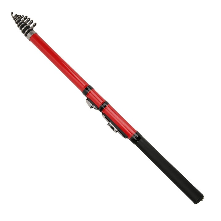 Lanseta pescuit carbon rosu 2.7x3m ergonomic usor portabil