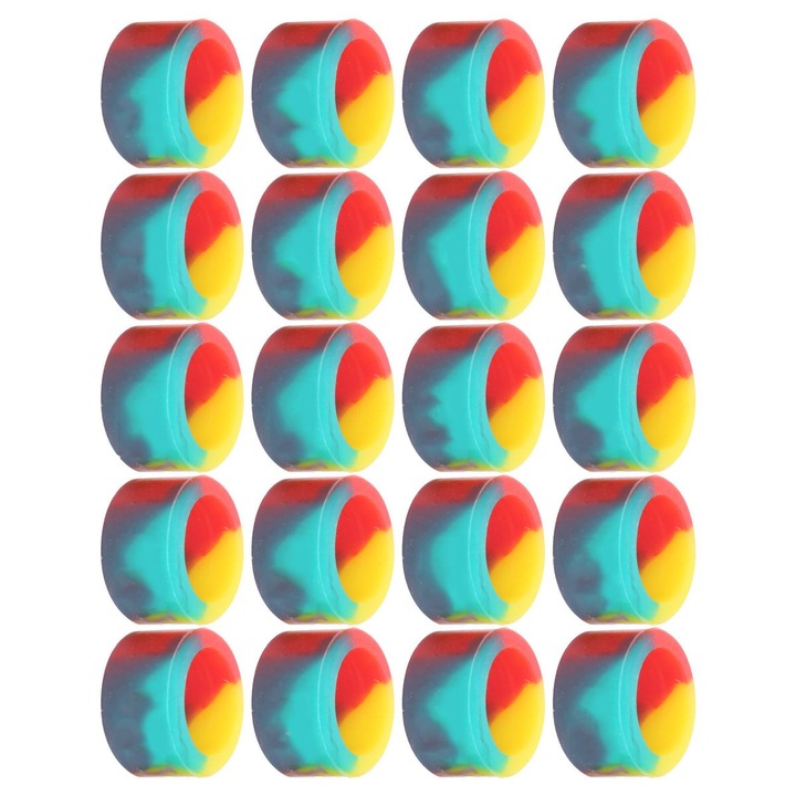 Set 20 inele opritoare pentru lansete, silicon, multicolor, 2.5x1.7cm/2.1x1.4cm/1.8x1.1cm