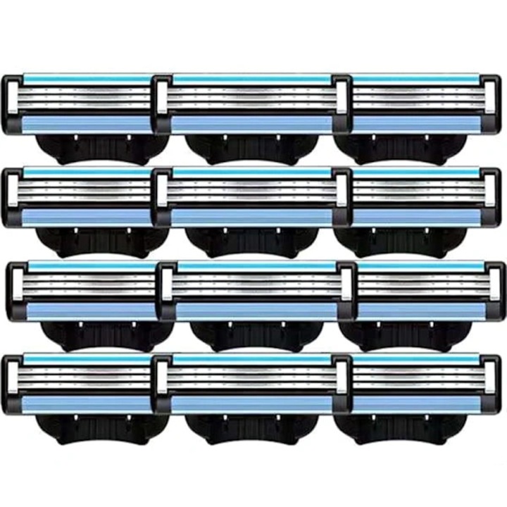 Set 24 capete lame aparat de ras manual Mach 3 compatibil, 3 straturi, alb