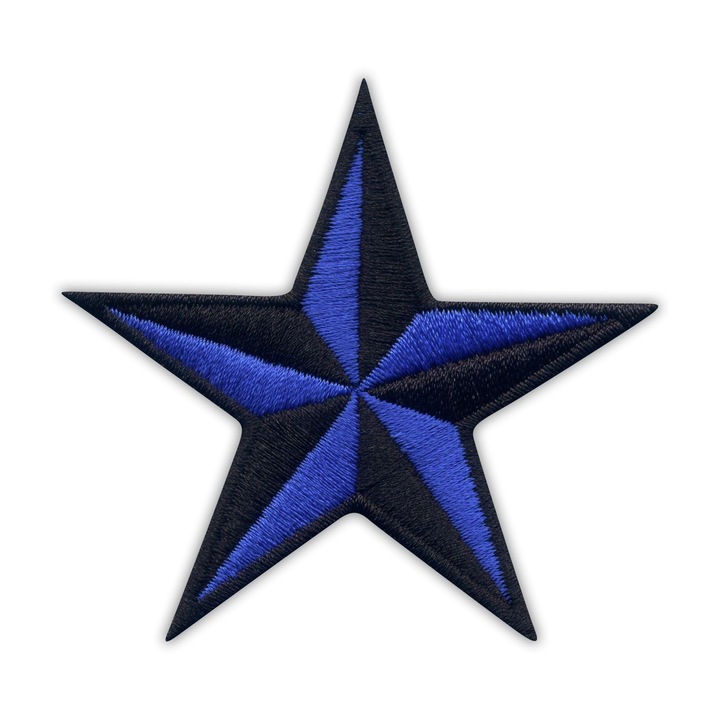 Textil felvarró Patchion Sailing Star fekete kék 7.7x7.7cm