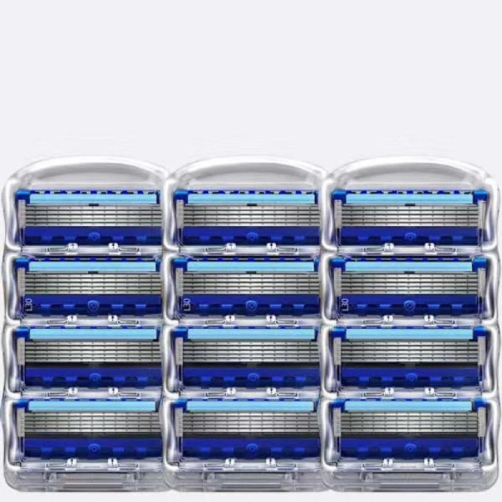 Set 12 lame de ras compatibile, 5 straturi, microfibre, alb