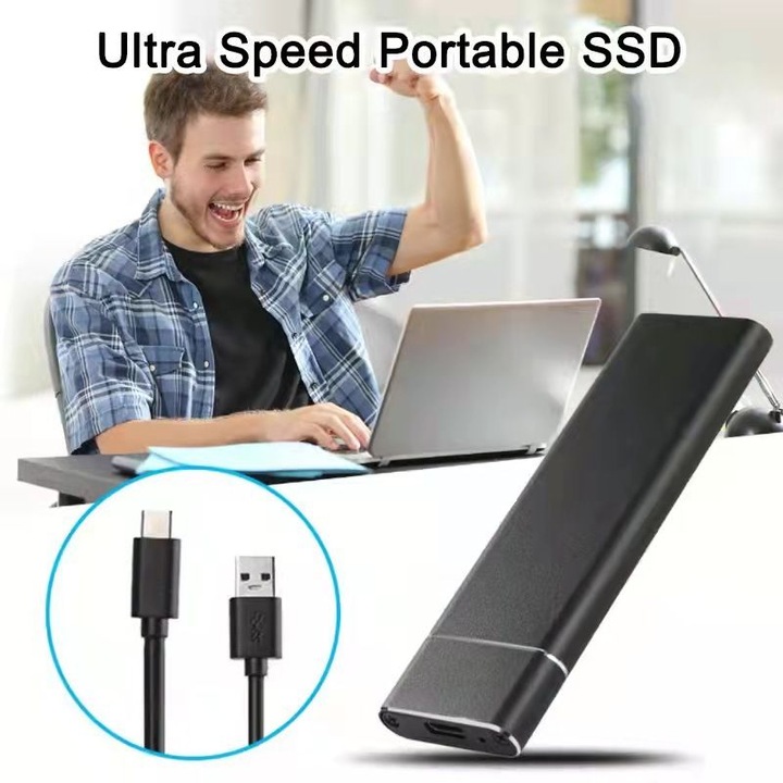 Външен преносим SSD 1TB 2TB 4TB тънък метален USB 3.1 Type-C