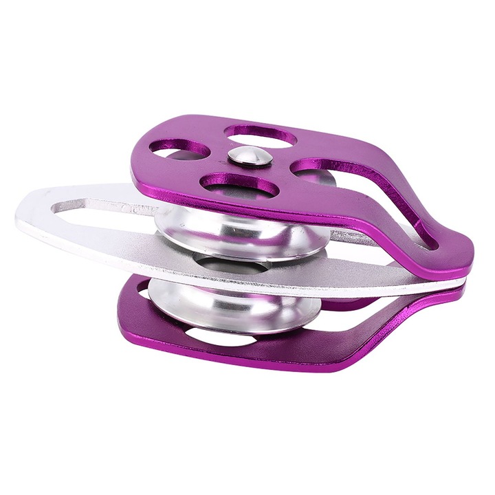 Scripete dublu lateral, aluminiu 7075, mov, 15mm, 32KN, 437g