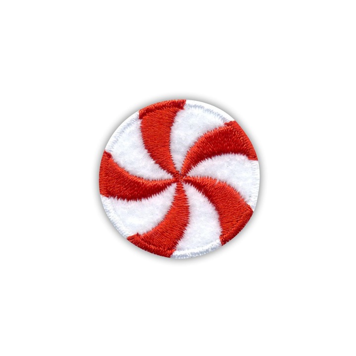 PATCHION textil folt, kerek, fehér-piros, 3x3cm
