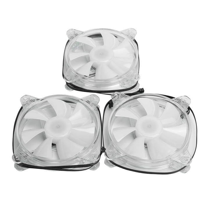 PC ventilátor szett 120mm RGB többszínű 3 db
